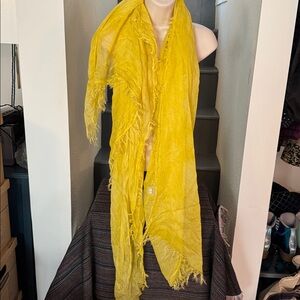Eileen Fisher yellow gauze scarf 55" square